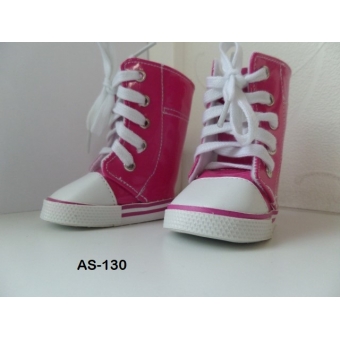 Laarzen fuchsia lak, lang model 7 cm